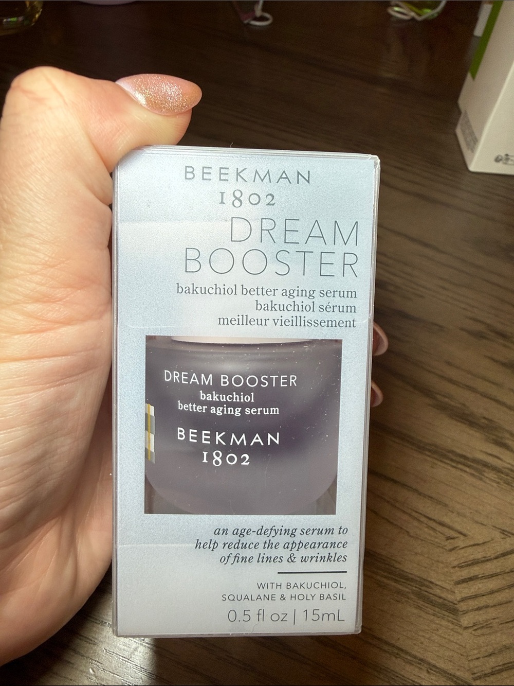 Beekman 1802 Dream Booster Bakuchiol Serum - Silver Packaging with Dark Gray Jar